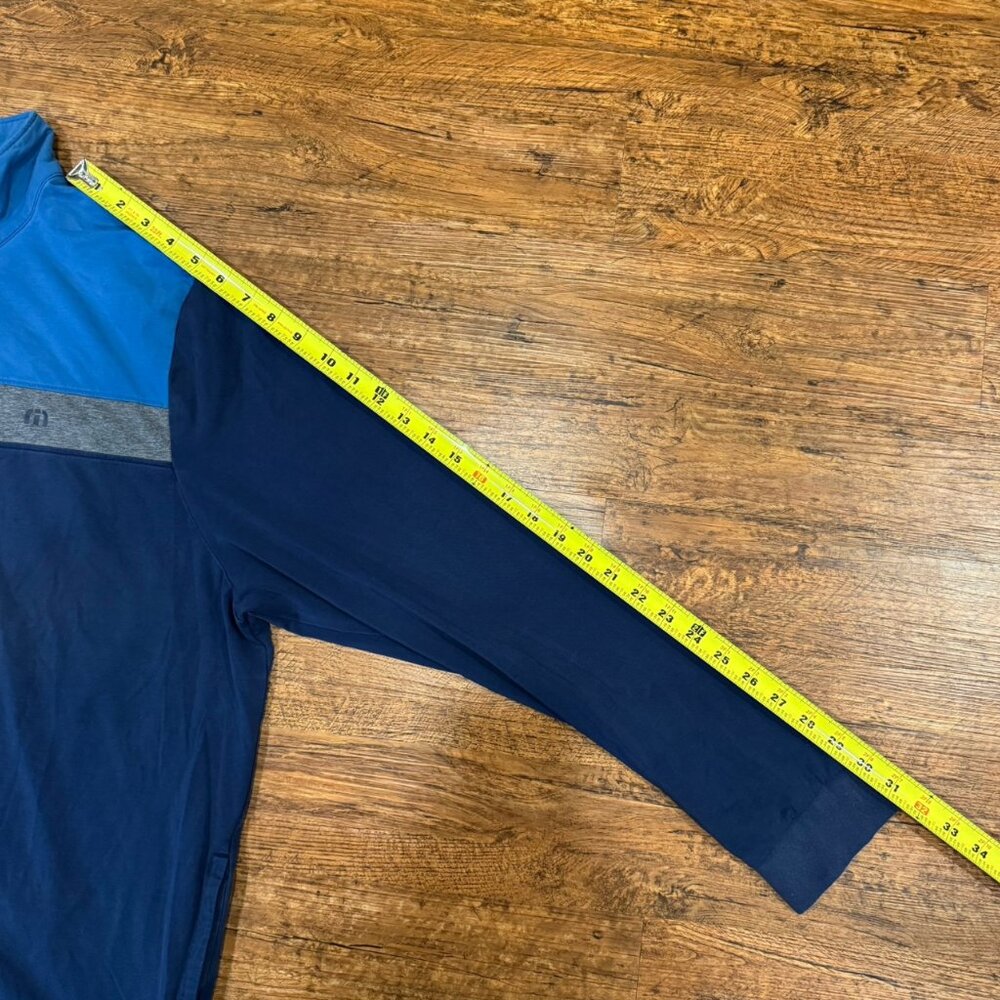 Travis Mathew Blue 1/4 Zip Performance Golf Pullover Sweater Sweatshirt Men's XL - Picture 9 of 9